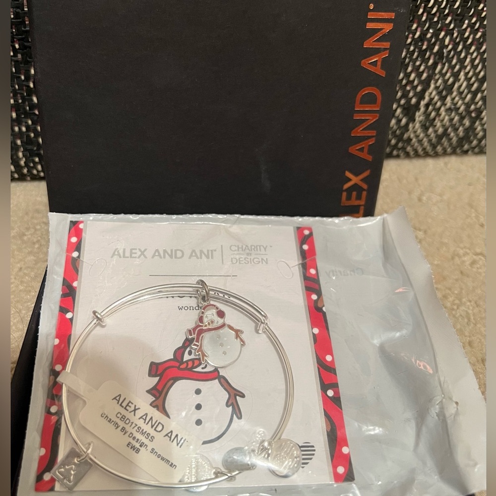 Alex and Ani Silver Colorful Snowman Bangle